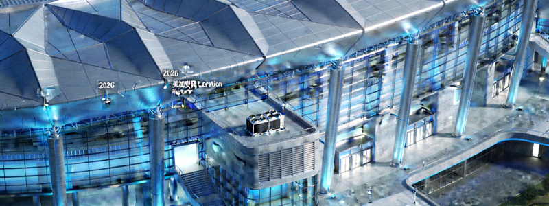 2026年美加墨世界杯新建场馆的外部结构图，现代感十足